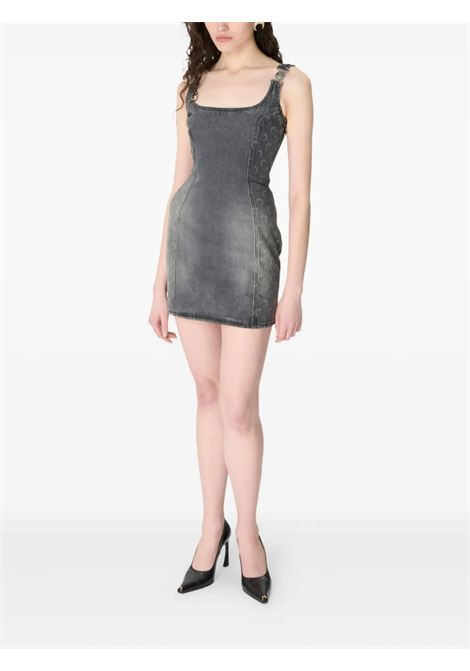 mini abito moon laser grey wash denim sleeveless donna grigio MARINE SERRE | WDR403ACDEN0006GR90